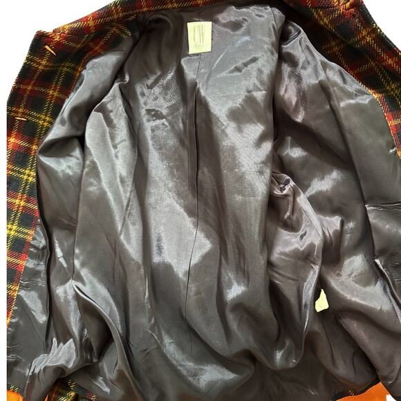 Vintage 90s Clifford & Wills Women’s Wool Plaid Belted Jacket Shacket Sz 10 - Picture 4 of 8